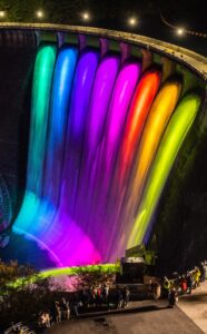 No.130124 鳴子ダムすだれ放流ライトアップ